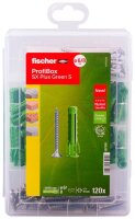 fischer ProfiBox - SX Plus Green S 567898 Dübel- und Schrauben-Sortiment, 120-teilig