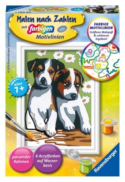 Ravensburger Malen-nach-Zahlen Süße Welpen mehrfarbig