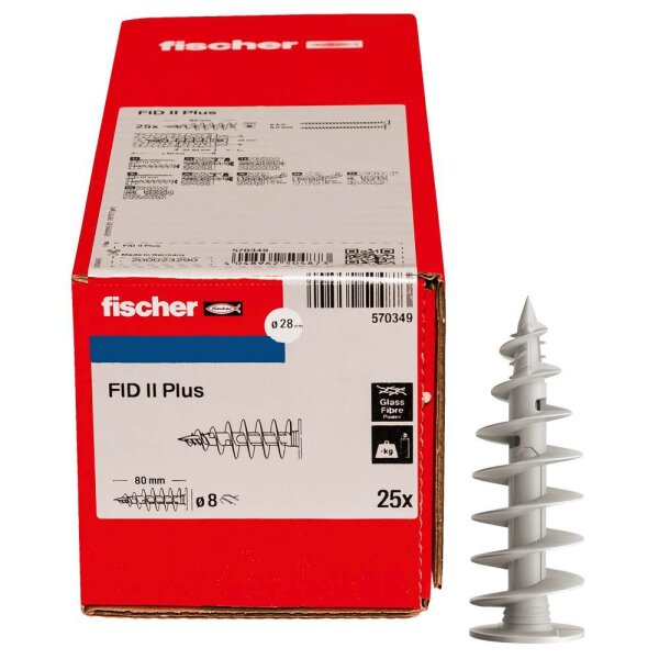fischer FID II Plus 570349 Dämmstoffdübel Ø 28 mm x 80 mm, 25 St.