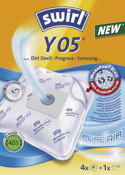 swirl® MicroPor® Plus Y 05 Staubsaugerbeutel, 4 St.