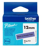 brother Schriftband Btag BTAGF31, 12 mm, schwarz auf...