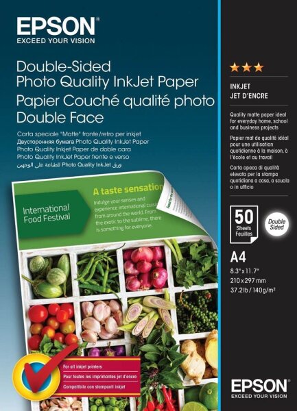 EPSON Fotopapier C13S400059 DIN A4 matt 140 g/qm 50 Blatt