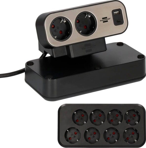 brennenstuhl estilo Duplex USB 10-fach Tischsteckdose 2,0 cm schwarz
