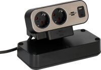 brennenstuhl estilo Duplex USB 10-fach Tischsteckdose 2,0 cm schwarz