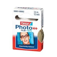 tesa Photo Film 56661 doppelseitiges Klebeband 12,0 mm x 7,5 m, 1 Rolle