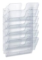 DURABLE Wandprospekthalter Flexiplus transparent DIN A4 quer 6 Fächern 34,0 x 10,0 x 52,0 cm, 1 St.