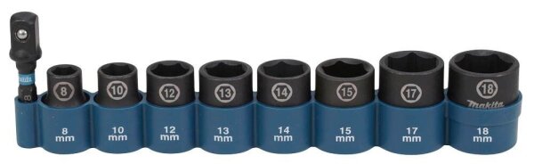 makita Steckschlüssel-Satz IMPACT BLACK 3/8" E-16639 9-teilig