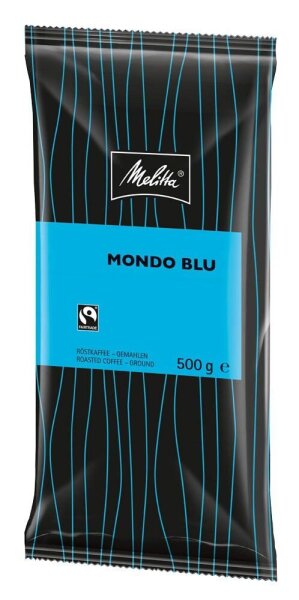 Melitta MONDO BLU Kaffee, gemahlen, Arabica- und Robustabohnen kräftig, 500 g