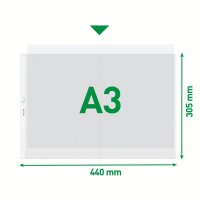 LEITZ Prospekthüllen DIN A3 quer transparent glatt 0,13 mm, 50 St.
