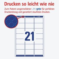 AVERY Zweckform Etiketten weiß 63,5 x 38,1 mm, 250 Blatt