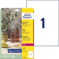 AVERY Zweckform Folienetiketten transparent 210,0 x 297,0...