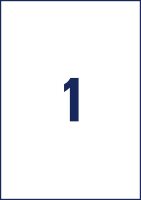 AVERY Zweckform Folienetiketten transparent 210,0 x 297,0 mm, 25 Blatt