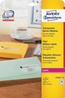 AVERY Zweckform Etiketten transparent 38,1 x 21,2 mm, 25 Blatt