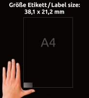 AVERY Zweckform Etiketten transparent 38,1 x 21,2 mm, 25 Blatt