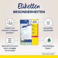 AVERY Zweckform Etiketten weiß 63,5 x 33,9 mm, 100 Blatt