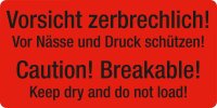 EICHNER Warnetiketten rot »Vorsicht zerbrechlich!...