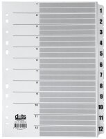 dots Ordnerregister Mylar DIN A4 Vollformat 1-12...