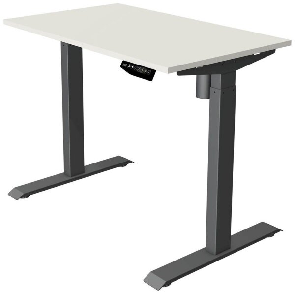 Kerkmann Move 1 elektrisch höhenverstellbarer Schreibtisch weiß rechteckig, T-Fuß-Gestell grau 100,0 x 60,0 cm