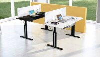 Kerkmann Move 3 elegant elektrisch höhenverstellbarer Schreibtisch weiß rechteckig, T-Fuß-Gestell grau 180,0 x 80,0 cm
