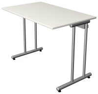 Kerkmann Smart office Schreibtisch weiß rechteckig, C-Fuß-Gestell silber 100,0 x 60,0 cm