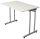 Kerkmann Smart office Schreibtisch weiß rechteckig, C-Fuß-Gestell silber 100,0 x 60,0 cm