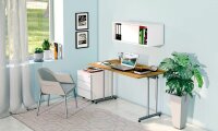 Kerkmann Smart office Schreibtisch eiche rechteckig, C-Fuß-Gestell silber 100,0 x 60,0 cm