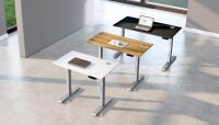Kerkmann Smart office elektrisch höhenverstellbarer Schreibtisch eiche rechteckig, T-Fuß-Gestell silber 100,0 x 60,0 cm