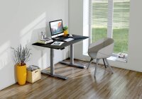 Kerkmann Smart office elektrisch höhenverstellbarer Schreibtisch anthrazit rechteckig, T-Fuß-Gestell silber 100,0 x 60,0 cm