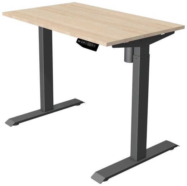 Kerkmann Move 1 elektrisch höhenverstellbarer Schreibtisch ahorn rechteckig, T-Fuß-Gestell grau 100,0 x 60,0 cm