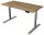 Kerkmann Smart office elektrisch höhenverstellbarer Schreibtisch eiche rechteckig, T-Fuß-Gestell silber 140,0 x 70,0 cm