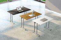 Kerkmann Smart office Schreibtisch anthrazit rechteckig, C-Fuß-Gestell silber 100,0 x 60,0 cm