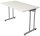 Kerkmann Smart office Schreibtisch weiß rechteckig, C-Fuß-Gestell silber 120,0 x 65,0 cm