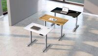 Kerkmann Smart office elektrisch höhenverstellbarer Schreibtisch weiß rechteckig, T-Fuß-Gestell silber 120,0 x 65,0 cm