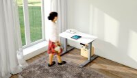Kerkmann Smart office elektrisch höhenverstellbarer Schreibtisch weiß rechteckig, T-Fuß-Gestell silber 120,0 x 65,0 cm