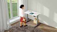 Kerkmann Smart office elektrisch höhenverstellbarer Schreibtisch weiß rechteckig, T-Fuß-Gestell silber 120,0 x 65,0 cm
