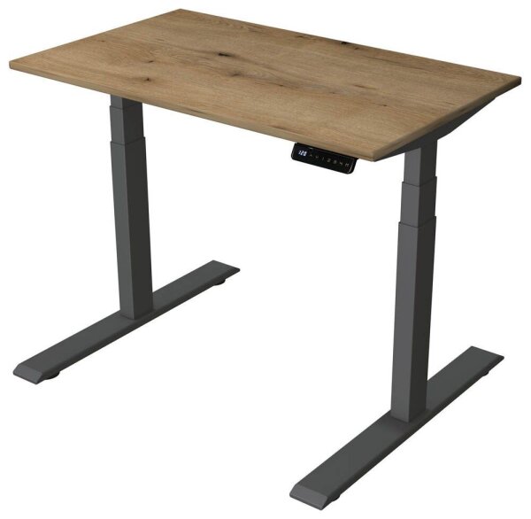 Kerkmann Smart office elektrisch höhenverstellbarer Schreibtisch eiche rechteckig, T-Fuß-Gestell grau 100,0 x 60,0 cm