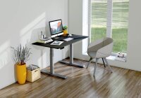 Kerkmann Smart office elektrisch höhenverstellbarer Schreibtisch anthrazit rechteckig, T-Fuß-Gestell silber 140,0 x 70,0 cm