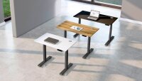 Kerkmann Smart office elektrisch höhenverstellbarer Schreibtisch anthrazit rechteckig, T-Fuß-Gestell grau 120,0 x 65,0 cm
