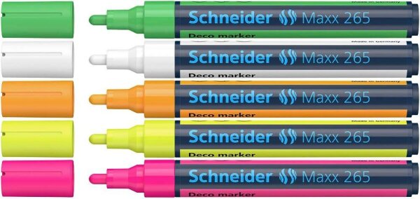 Schneider Maxx 265 Kreidemarker farbsortiert 2,0 - 3,0 mm, 5 St.