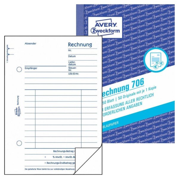 AVERY Zweckform Rechnung Formularbuch 706, 1 St.