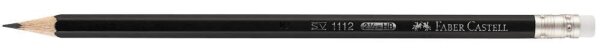 FABER-CASTELL 1112 Bleistifte HB schwarz mit Radierer, 12 St.