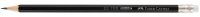 FABER-CASTELL 1112 Bleistifte HB schwarz mit Radierer, 12...