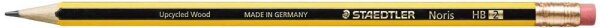 STAEDTLER Noris 122 Bleistifte HB schwarz/gelb mit Radierer, 12 St.