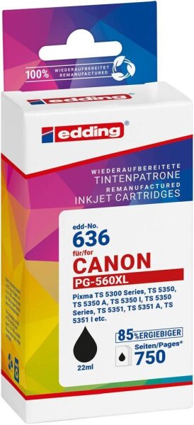 edding EDD-636 schwarz Druckerpatrone kompatibel zu Canon PG-560XL