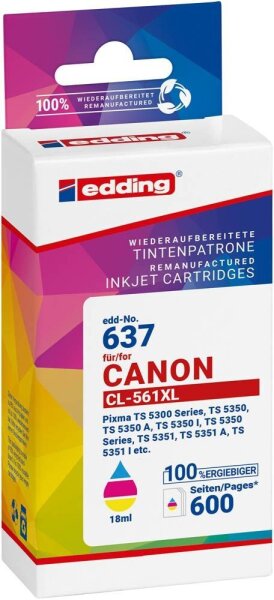 edding EDD-637 color Druckerpatrone kompatibel zu Canon CL-561XL