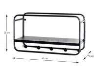 HAKU Möbel Wandgarderobe 23506 schwarz Metall 5 Haken 45,0 x 25,0 cm, 1 St.
