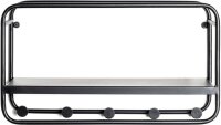 HAKU Möbel Wandgarderobe 23506 schwarz Metall 5 Haken 45,0 x 25,0 cm, 1 St.