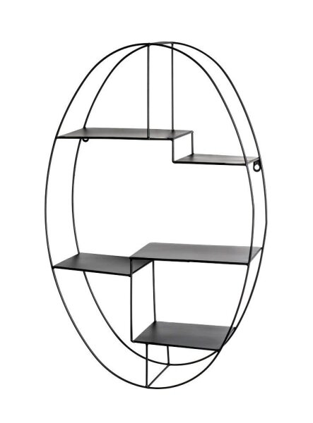 HAKU Möbel Wandregal schwarz 44,0 x 16,0 x 71,0 cm, 1 St.