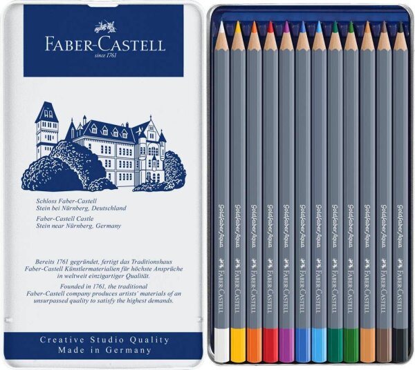 FABER-CASTELL Goldfaber Aqua Aquarellstifte farbsortiert, 12 St.