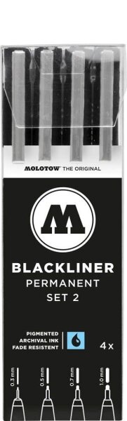 MOLOTOW BLACKLINER SET 2 Fineliner-Set schwarz, 4 St.